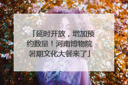 延时开放，增加预约数量！河南博物院暑期文化大餐来了