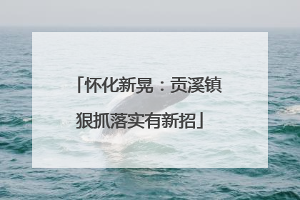 怀化新晃：贡溪镇狠抓落实有新招
