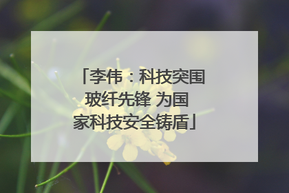 李伟：科技突围 玻纤先锋 为国家科技安全铸盾