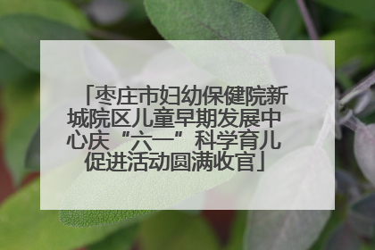 枣庄市妇幼保健院新城院区儿童早期发展中心庆“六一”科学育儿促进活动圆满收官