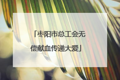 枣阳市总工会无偿献血传递大爱