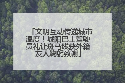 文明互动传递城市温度！城阳巴士驾驶员礼让斑马线获外籍友人鞠躬致谢