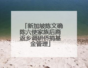 新加坡陈文确陈六使家族后裔返乡调研侨捐基金管理