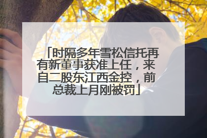 时隔多年雪松信托再有新董事获准上任，来自二股东江西金控，前总裁上月刚被罚