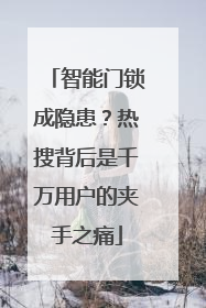智能门锁成隐患？热搜背后是千万用户的夹手之痛