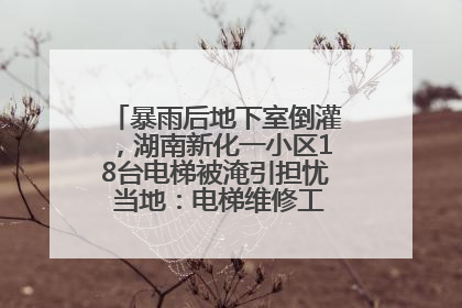 暴雨后地下室倒灌，湖南新化一小区18台电梯被淹引担忧 当地：电梯维修工作正逐步实施