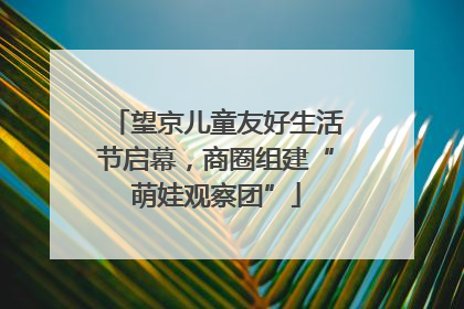 望京儿童友好生活节启幕，商圈组建“萌娃观察团”