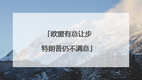 欧盟有意让步 特朗普仍不满意