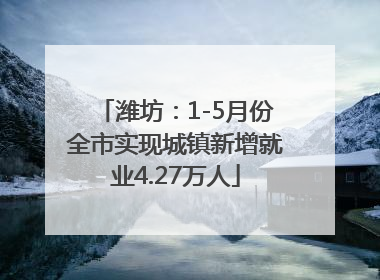 潍坊：1-5月份全市实现城镇新增就业4.27万人
