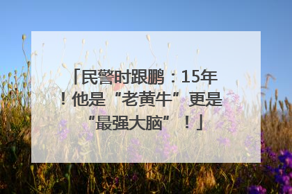 民警时跟鹏：15年！他是“老黄牛”更是“最强大脑”！