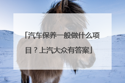 汽车保养一般做什么项目？上汽大众有答案