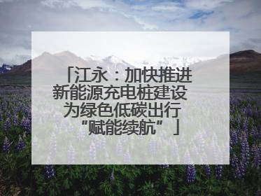 江永：加快推进新能源充电桩建设 为绿色低碳出行“赋能续航”