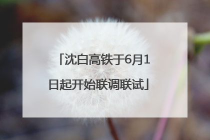 沈白高铁于6月1日起开始联调联试