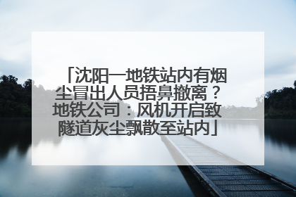 沈阳一地铁站内有烟尘冒出人员捂鼻撤离？地铁公司：风机开启致隧道灰尘飘散至站内