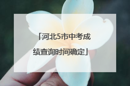 河北5市中考成绩查询时间确定
