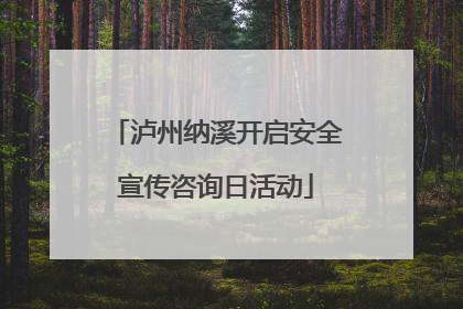 泸州纳溪开启安全宣传咨询日活动