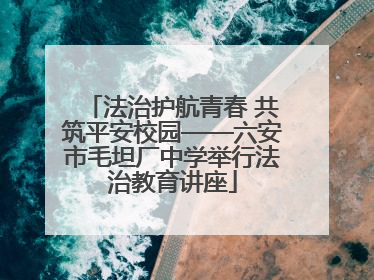 法治护航青春 共筑平安校园——六安市毛坦厂中学举行法治教育讲座