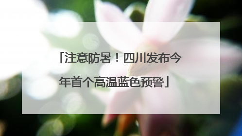 注意防暑！四川发布今年首个高温蓝色预警