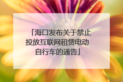 海口发布关于禁止投放互联网租赁电动自行车的通告