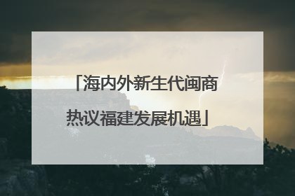 海内外新生代闽商热议福建发展机遇