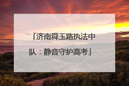 济南舜玉路执法中队：静音守护高考