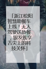 浙江松阳智慧助餐车上线！无人驾驶送热餐，银发族享舌尖上的科技关怀