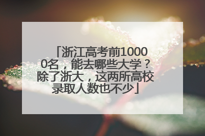 浙江高考前10000名，能去哪些大学？除了浙大，这两所高校录取人数也不少