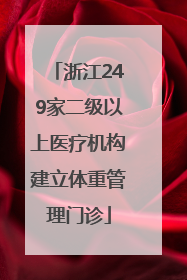 浙江249家二级以上医疗机构建立体重管理门诊