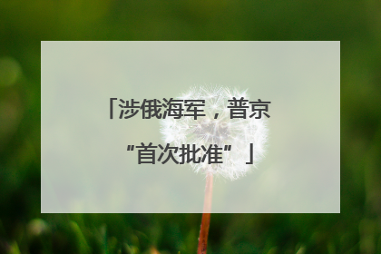 涉俄海军，普京“首次批准”