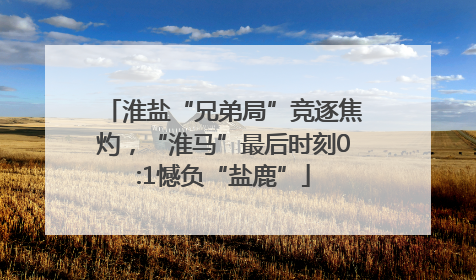 淮盐“兄弟局”竞逐焦灼，“淮马”最后时刻0:1憾负“盐鹿”