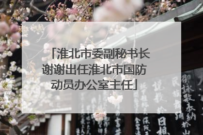 淮北市委副秘书长谢谢出任淮北市国防动员办公室主任