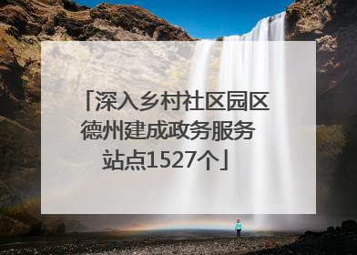 深入乡村社区园区 德州建成政务服务站点1527个