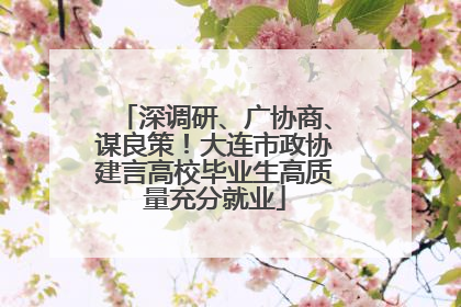 深调研、广协商、谋良策！大连市政协建言高校毕业生高质量充分就业