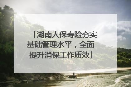 湖南人保寿险夯实基础管理水平，全面提升消保工作质效