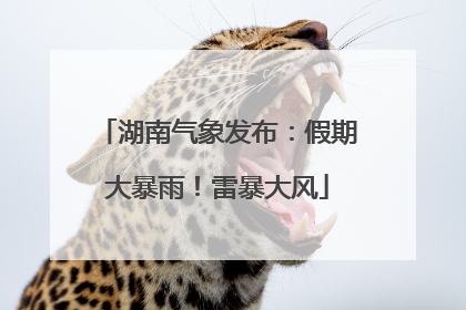 湖南气象发布：假期大暴雨！雷暴大风
