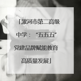 漯河市第二高级中学：“五五五”党建品牌赋能教育高质量发展