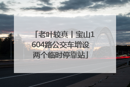 老叶较真丨宝山1604路公交车增设两个临时停靠站