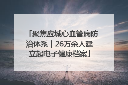 聚焦应城心血管病防治体系｜26万余人建立起电子健康档案