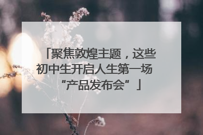 聚焦敦煌主题，这些初中生开启人生第一场“产品发布会”