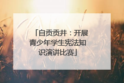 自贡贡井：开展青少年学生宪法知识演讲比赛