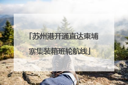 苏州港开通直达柬埔寨集装箱班轮航线