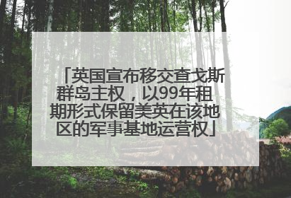英国宣布移交查戈斯群岛主权，以99年租期形式保留美英在该地区的军事基地运营权