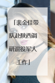 裴金佳带队赴陕西调研退役军人工作