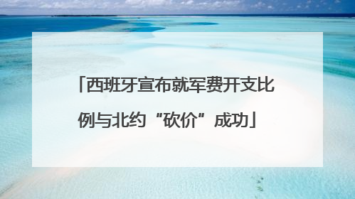西班牙宣布就军费开支比例与北约“砍价”成功
