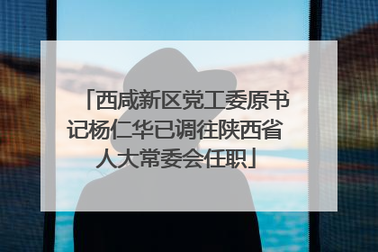 西咸新区党工委原书记杨仁华已调往陕西省人大常委会任职