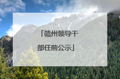 赣州领导干部任前公示