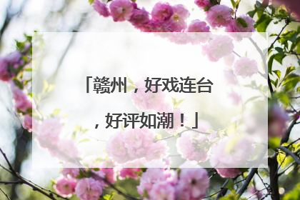 赣州，好戏连台，好评如潮！