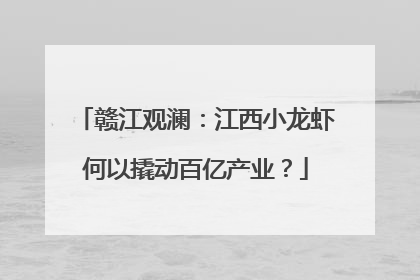 赣江观澜：江西小龙虾何以撬动百亿产业？