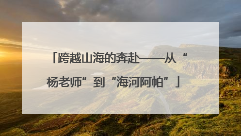 跨越山海的奔赴——从“杨老师”到“海河阿帕”