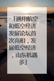 通用航空和低空经济发展论坛首次亮相，发展低空经济，山东机遇多